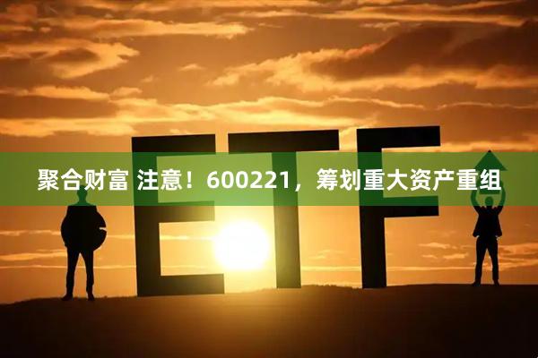 聚合财富 注意！600221，筹划重大资产重组