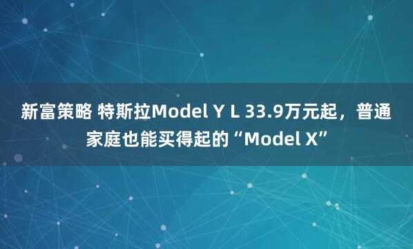 新富策略 特斯拉Model Y L 33.9万元起，普通家庭也能买得起的“Model X”